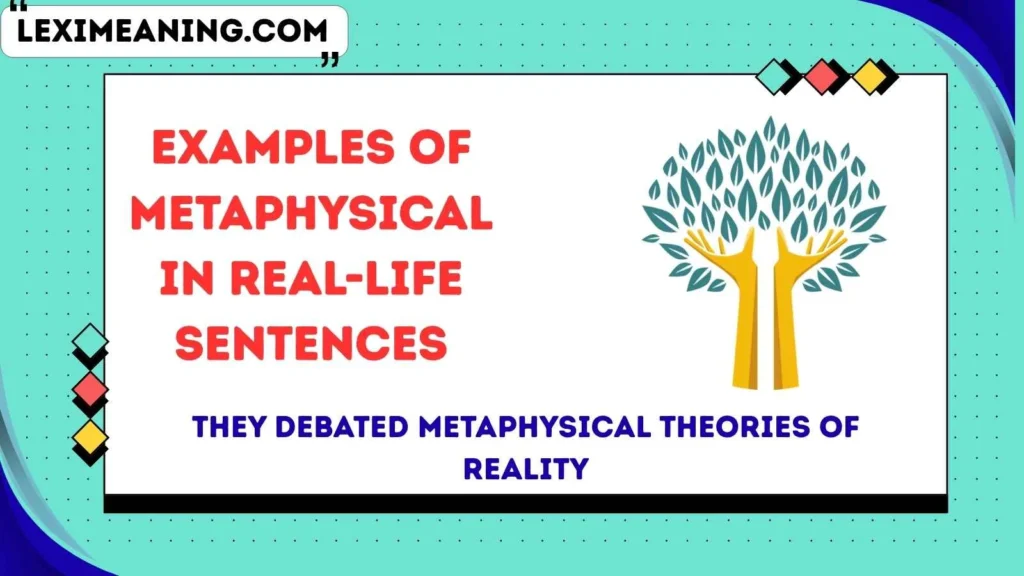 Examples of Metaphysical in Real-Life Sentences